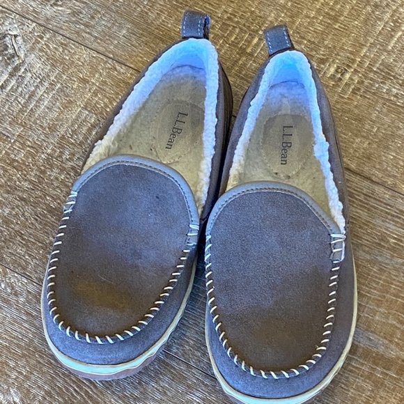 LL Bean Womens Slip On Moccasin Taupe Suede 8 M - Picture 4 of 8
